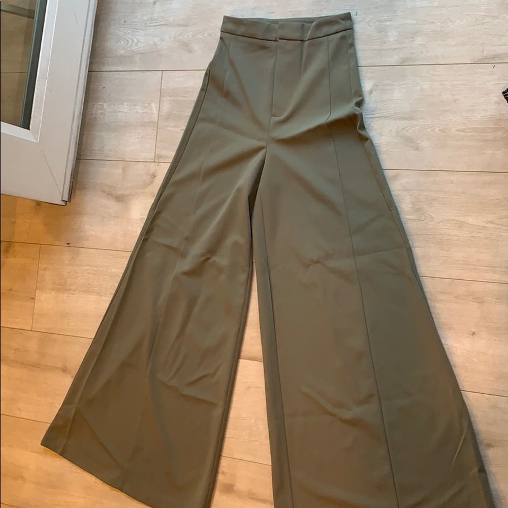 H&M High Waist Green Flares